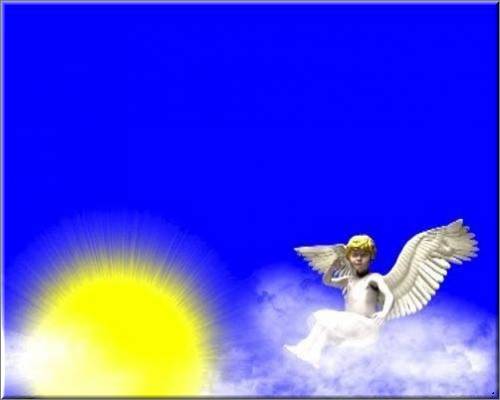 футаж - Ангел на облаках хромакей