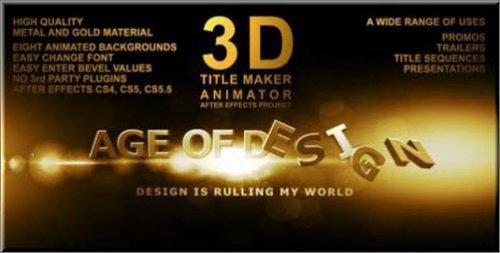 Videohive 3D Title Maker Animator - After Effects Project