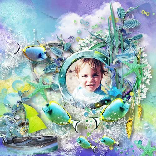 Детский морской скрап-набор - Дитя моря