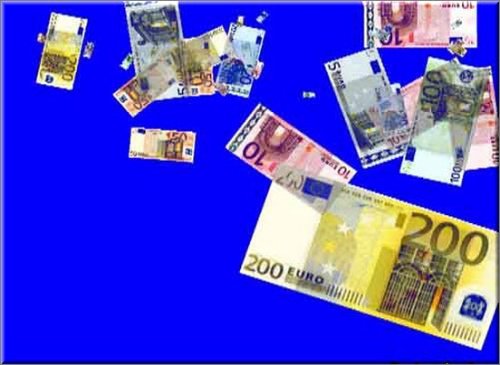 футаж - Падающие Евро на хромакее