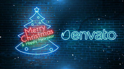 Quick Neon Christmas New Year Wish - Project for After Effects (Videohive)