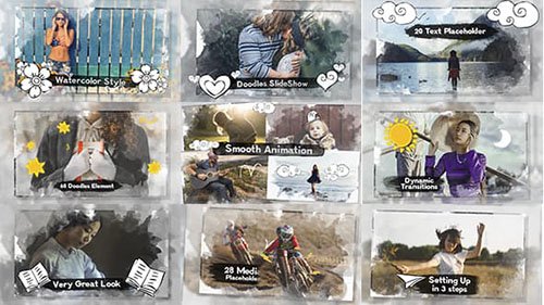 Photo Slideshow  Watercolor & Doodles - Project for After Effects (Videohive)