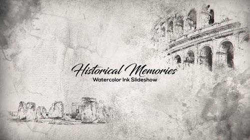 Historical Memories // Watercolor Ink Slideshow - Project for After Effects (Videohive)