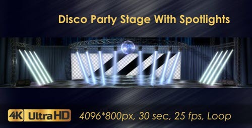 Disco Party Stage With Spotlights - 20924365 - Motion Graphics (Videohive)
