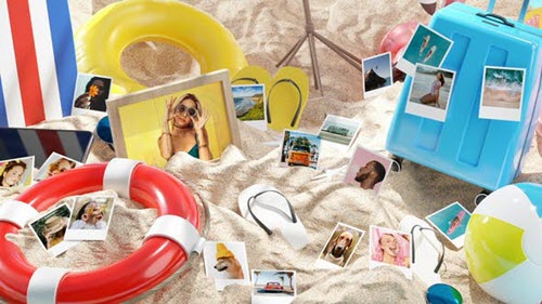 Photo Gallery on Summer Beach - 33088877 - Project for After Effects