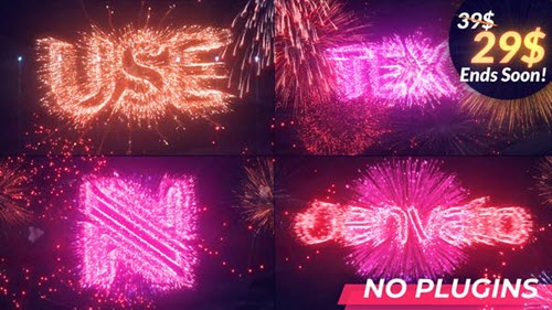 Text & Logo Fireworks - 34144833 - Project for After Effects