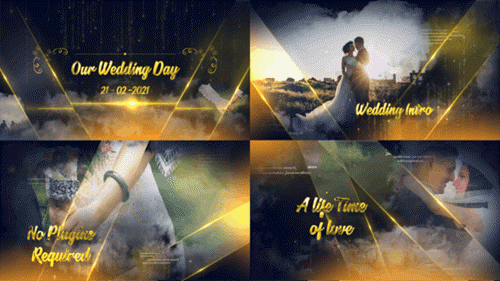 Golden Elegant Wedding Slide - 28417557 - Project for After Effects
