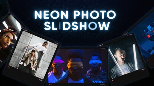 Neon Photo Slideshow - 34155096 - Project for After Effects