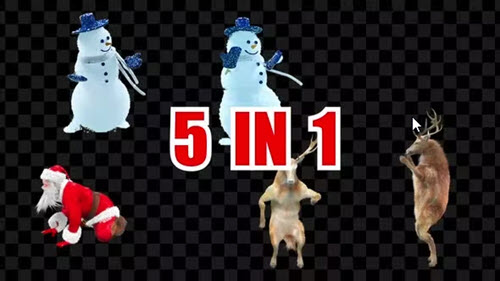 Christmas Santa Clause Snowman Deer 5 Pack - 39887056 - Motion Graphics