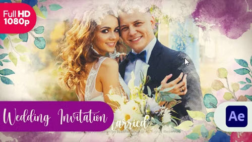 Watercolor Wedding Invitation || Wedding Slideshow - 40208547 - Project for After Effects